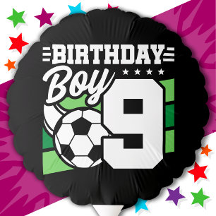 9 Year Old Soccer Football Party 9th Birthday Boy Balloon