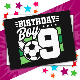9 Year Old Soccer Football Party 9th Birthday Boy Postcard