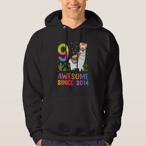 9 Year Old  Teen Girls Awesome Since 2014 9th Birt Hoodie