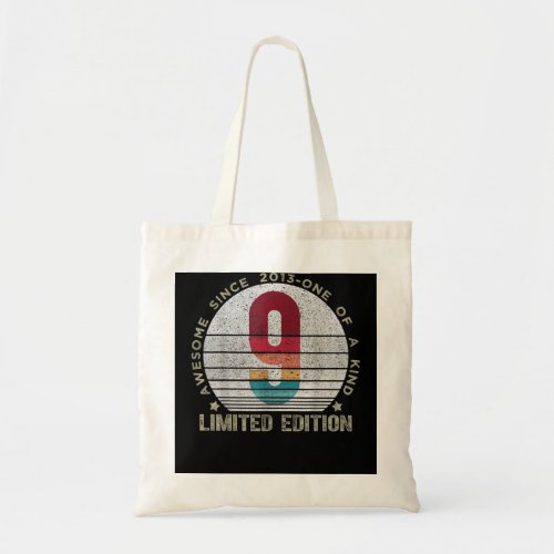 9 Year Old Vintage 2013 Retro Limited Edition 9th  Tote Bag