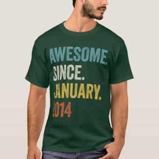 9 Years Awesome Since January 2014 9th Birthday2 T-Shirt