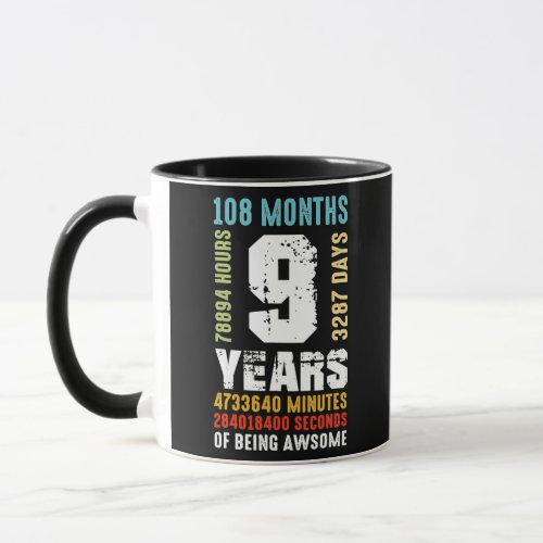 9 Years Being Awesome 9th Birthday Gift Boy Girl  Mug
