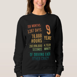 9 Years Married Funny 9th Wedding Anniversary Sweatshirt