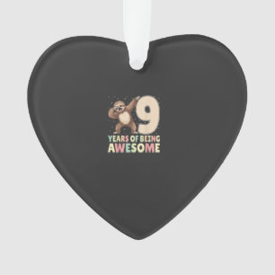 9 Years Of Being Awesome Dabbing Sloth 9th Birthda Ornament