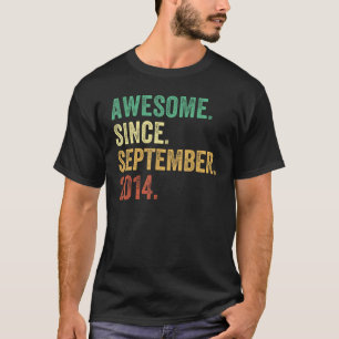 9 Years Old 9th Birthday Awesome Since September T-Shirt