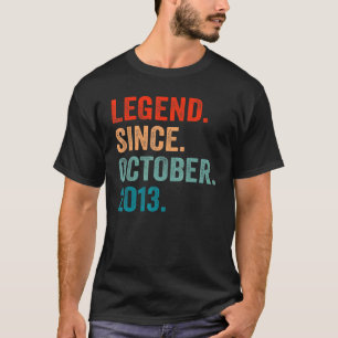 9 Years Old 9th Birthday Boy Legend Since October T-Shirt