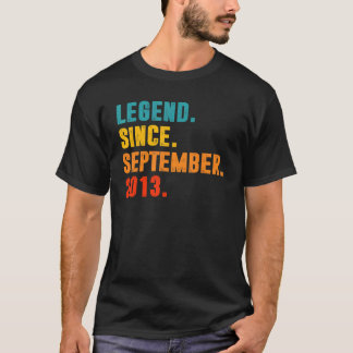 9 Years Old 9th Birthday Legend Since September 2 T-Shirt