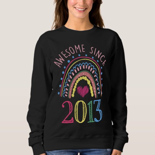 9 Years Old 9th Birthday Rainbow  Awesome Since 20 Sweatshirt