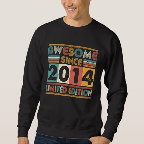 9 Years Old Awesome Since 2014 9th Birthday Made i Sweatshirt