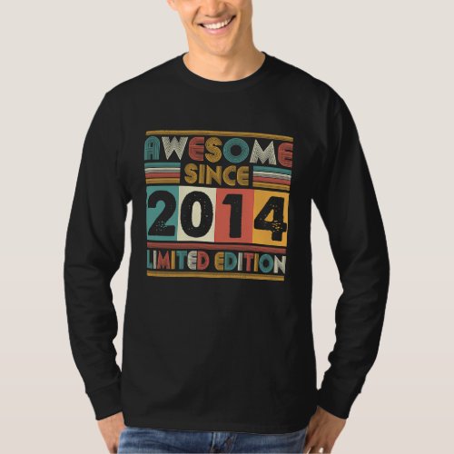 9 Years Old Awesome Since 2014 9th Birthday Made i T_Shirt