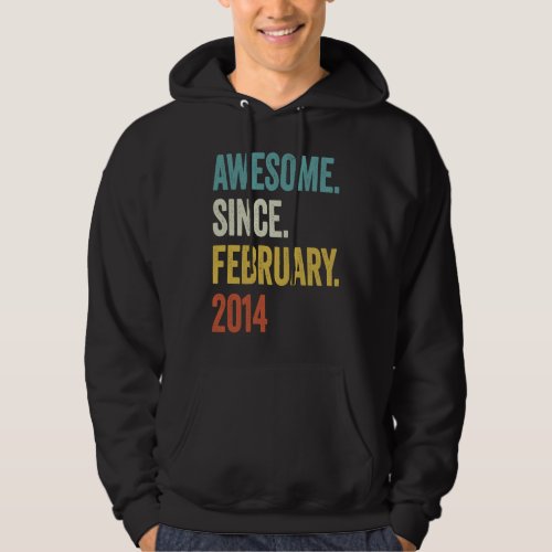 9 Years Old Awesome Since February 2014 9th Birthd Hoodie