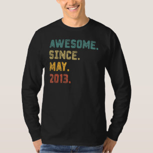 9 Years Old  Awesome Since May 2013 9th Birthday T-Shirt