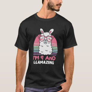 9 Years Old Bday Llamazing Alpaca Llama 9Th Birthd T-Shirt
