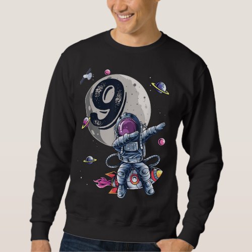 9 Years Old Birthday Boy Astronaut Gifts Space 9th Sweatshirt