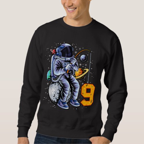 9 Years Old Birthday Boy Astronaut Gifts Space 9th Sweatshirt