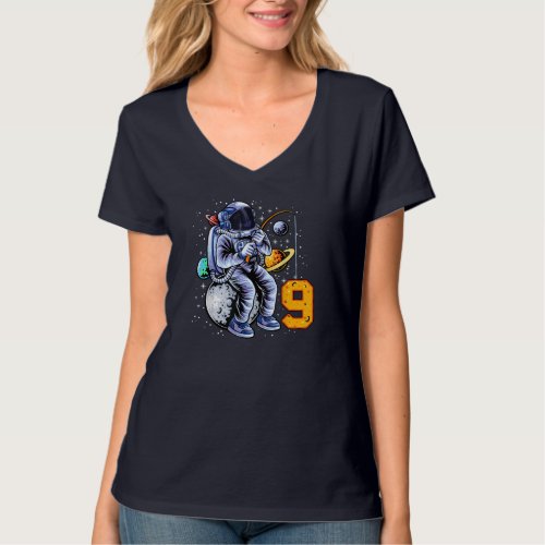 9 Years Old Birthday Boy Astronaut Gifts Space 9th T_Shirt