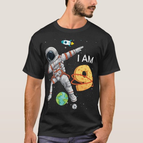 9 Years Old Birthday Boy Astronaut Space 9th B Day T_Shirt