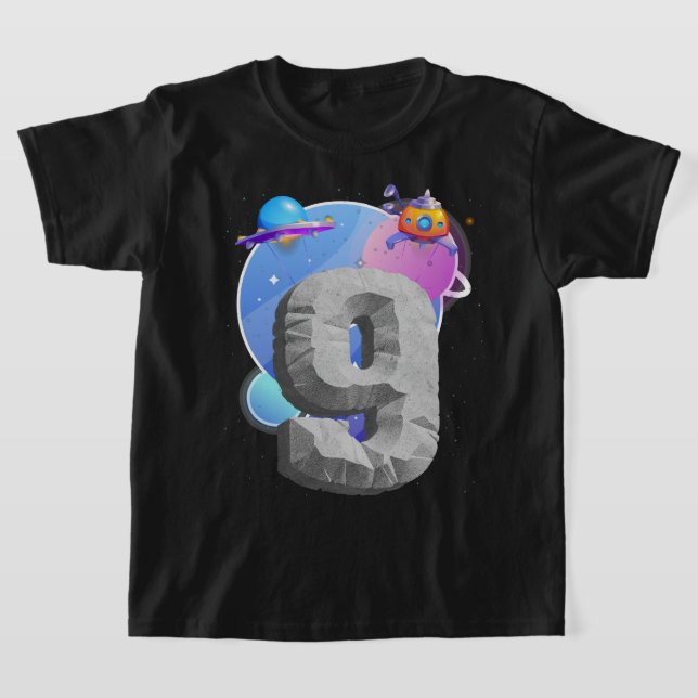 9 Years Old Birthday Boy Gifts Astronaut 9th bday T-Shirt (Laydown)