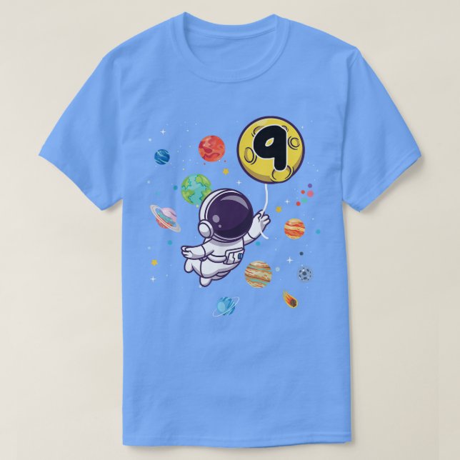 9 Years Old Birthday Boy Tees Astronaut 9th Birthd (Design Front)
