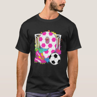 9 Years Old Birthday Girl 9th Birthday Soccer Them T-Shirt