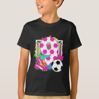 9 Years Old Birthday Girl 9th Birthday Soccer Them T-Shirt
