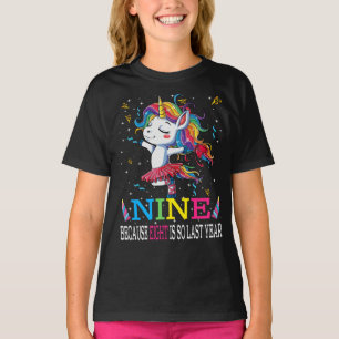 9 Years Old Birthday Girl Gifts Unicorn 9th Birthd T-Shirt