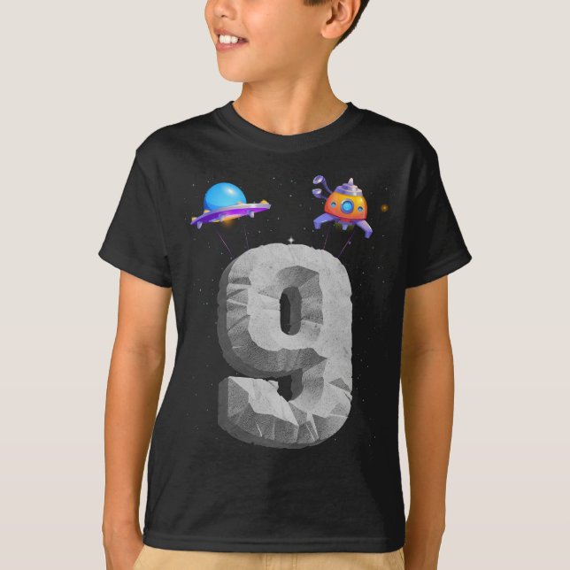 9 Years Old boy 9th Birthday Boy Gifts Astronaut T-Shirt (Front)