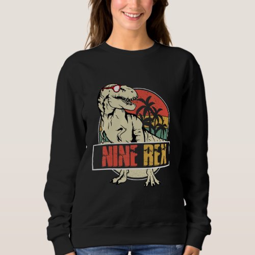 9 Years Old Boy Dinosaur rex Awesome Since 2014 Bi Sweatshirt