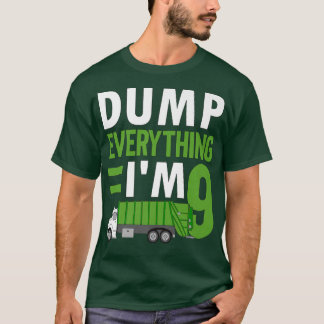 9 Years Old Boy Garbage Trucks Old 9th Birthday Ki T-Shirt