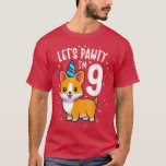 9 Years Old Corgi Dog Lover 9th Birthday Party Out T-Shirt<br><div class="desc">9 Years Old Corgi Dog Lover 9th Birthday Party Outfit Kid  .</div>