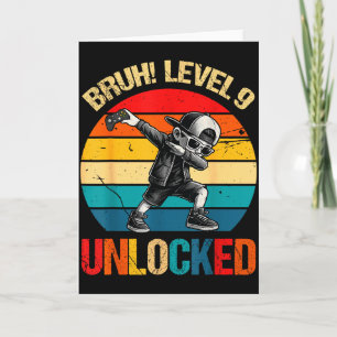 9 Years Old Dabbing Boy Bruh 9th Level Unlocked Bi Card