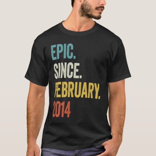 9 Years Old Epic Since February 2014 9th Birthday T_Shirt