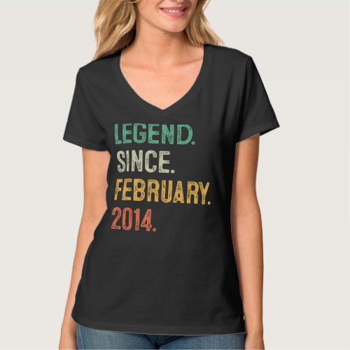 9 Years Old Gift Legend Since February 2014 9th Bi T_Shirt