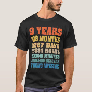 9 Years Old Gifts 9th Birthday Vintage Retro T-Shirt