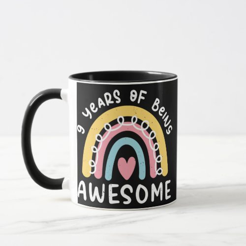 9 Years Old Girl Birthday 9th Being Awesome Cute Mug