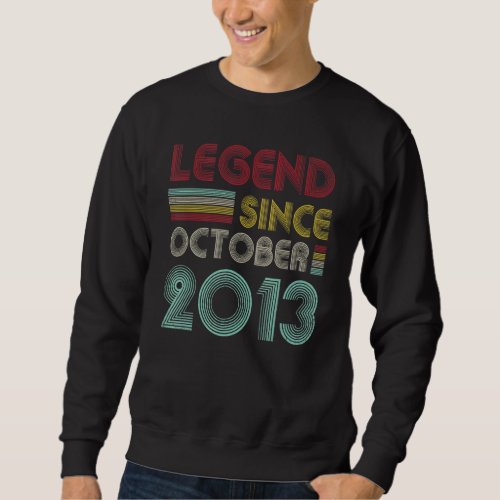 9 Years Old  Legend Since October 2013 9th Birthda Sweatshirt