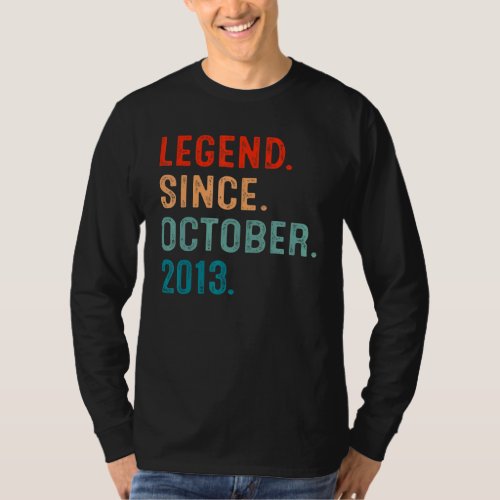 9 Years Old Legend Since October 2013 9th Birthday T_Shirt