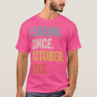 9 Years Old Legend Since October 2013 9th Birthday T-Shirt