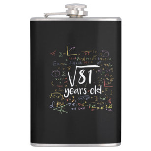 9 years old math birthday design flask