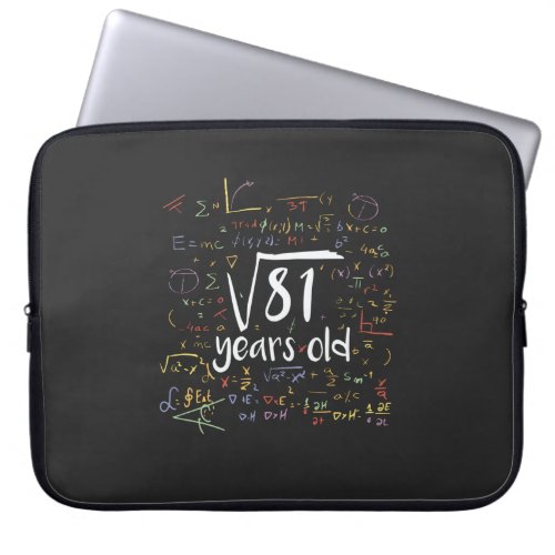 9 years old math birthday design laptop sleeve