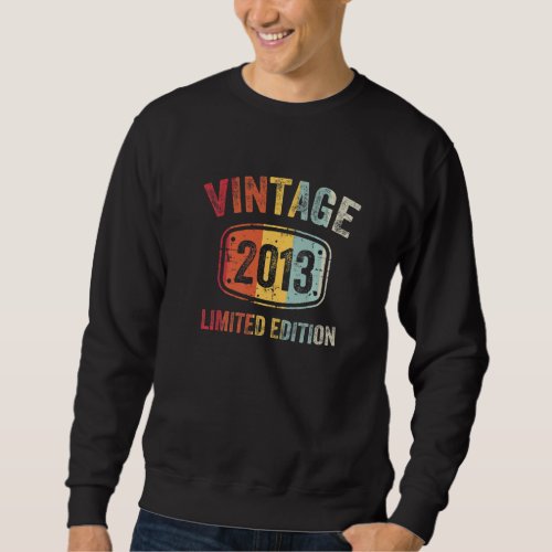 9 Years Old Vintage 2013  9th Birthday Sweatshirt