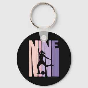9 Years Soccer Girls Gift 9th Birthday Footll Play Keychain