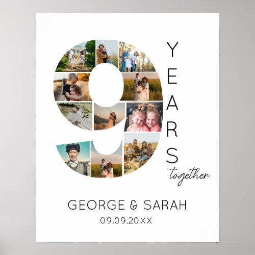 9 Years Together Photo Collage Wedding Anniversary