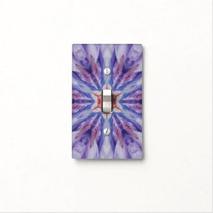 9A Unique Colorful Purple Red White Star Mandala Light Switch Cover