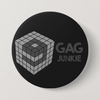 9gag junkie logo in cube pinback button