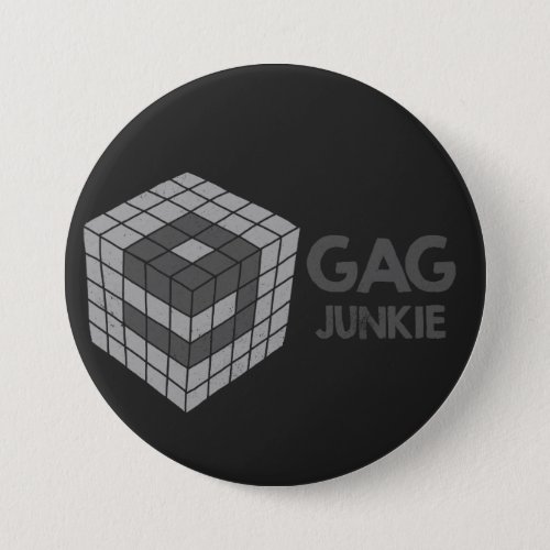9gag junkie logo in cube pinback button