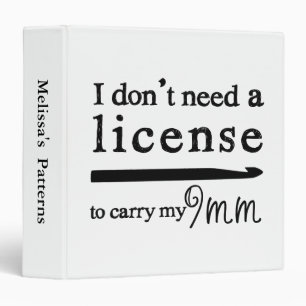 9mm Crochet Hook License Crafts Pattern Organizing 3 Ring Binder