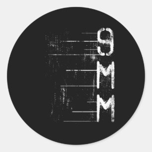 9MM Gun Ammo Firing Range Target Practice Hunting Classic Round Sticker