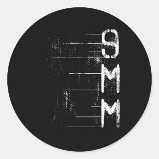 9MM Gun Ammo Firing Range Target Practice Hunting Classic Round Sticker