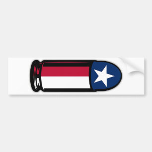 9MM Texas Flag Bullet Ammo 2A 2nd gun rights Bumpe Bumper Sticker